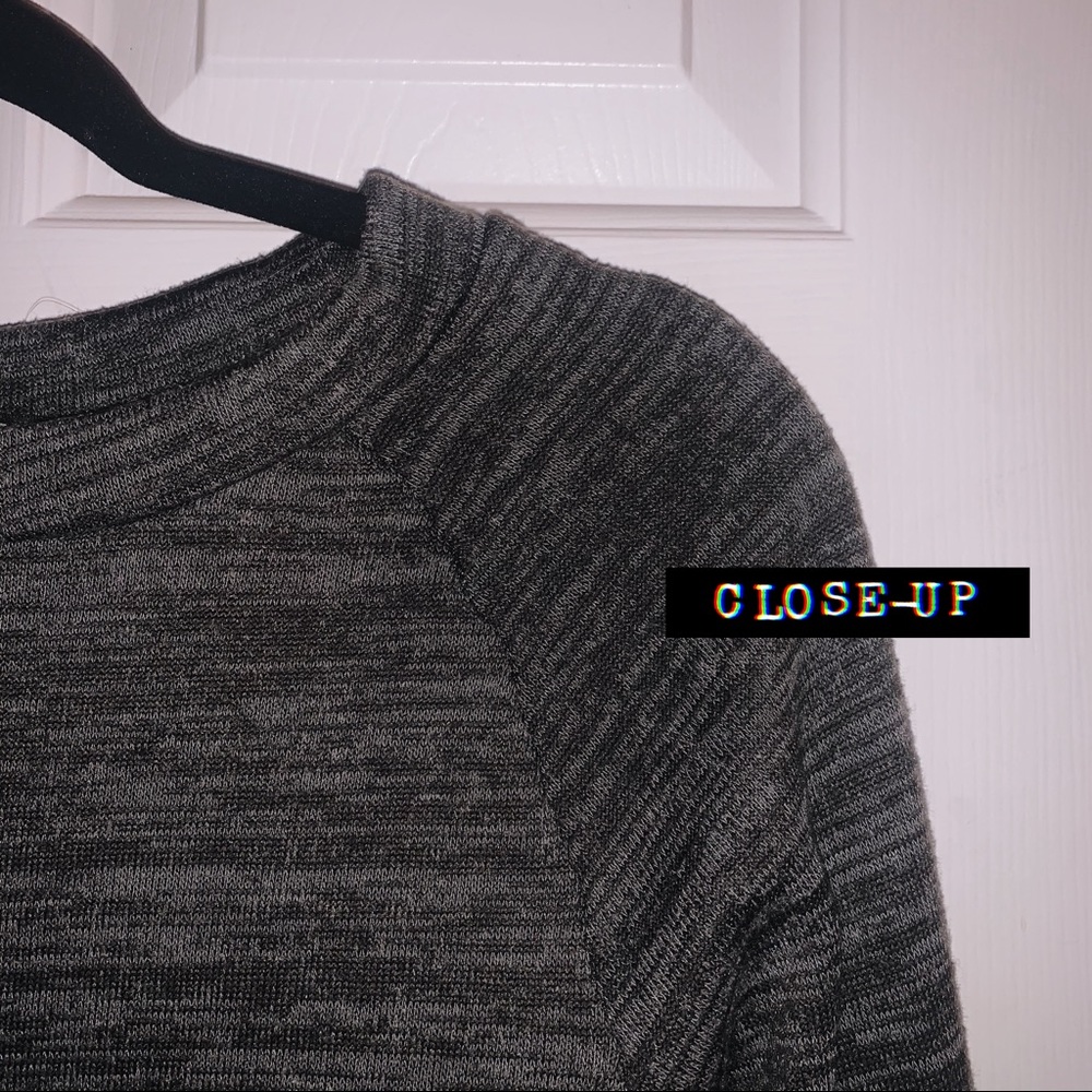 Rebel Sugar Dark Grey Wide Neck Crop Top Sweater